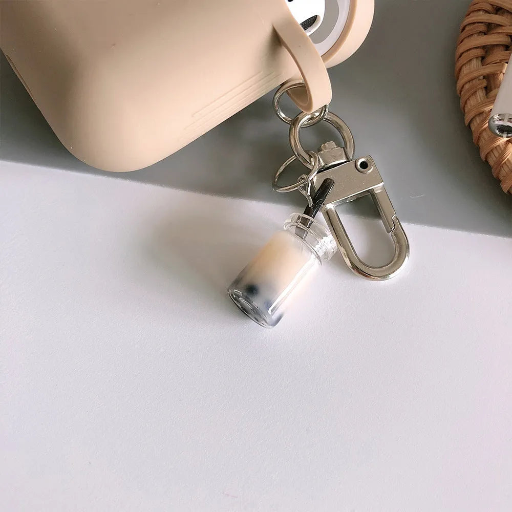 Milk tea silicone back cover for AirPods purple TPU soft shell