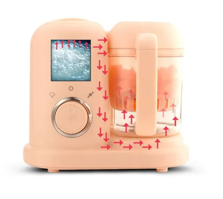 Green or pink baby food processor and steamer blender with 10 litre capacity
