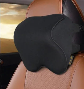 Memory cotton car neck pillow and lumbar support set in beige, black or grey with headrest and waist pad options