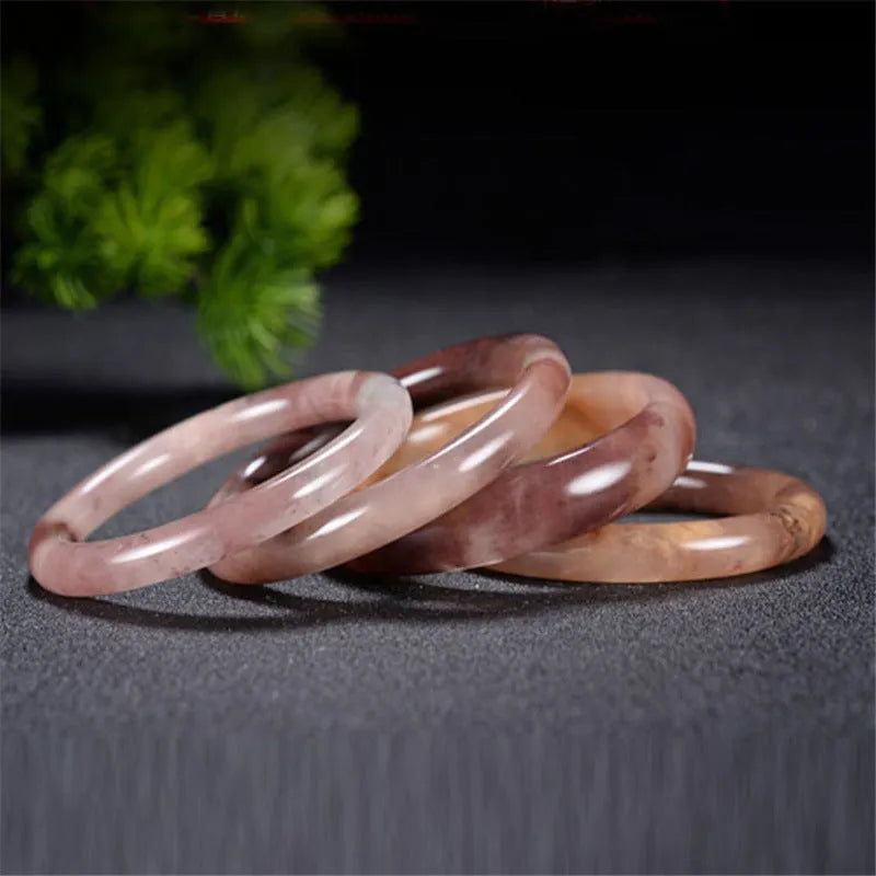Women's jade violet bracelet in flat bar and round bar styles, showing size options.