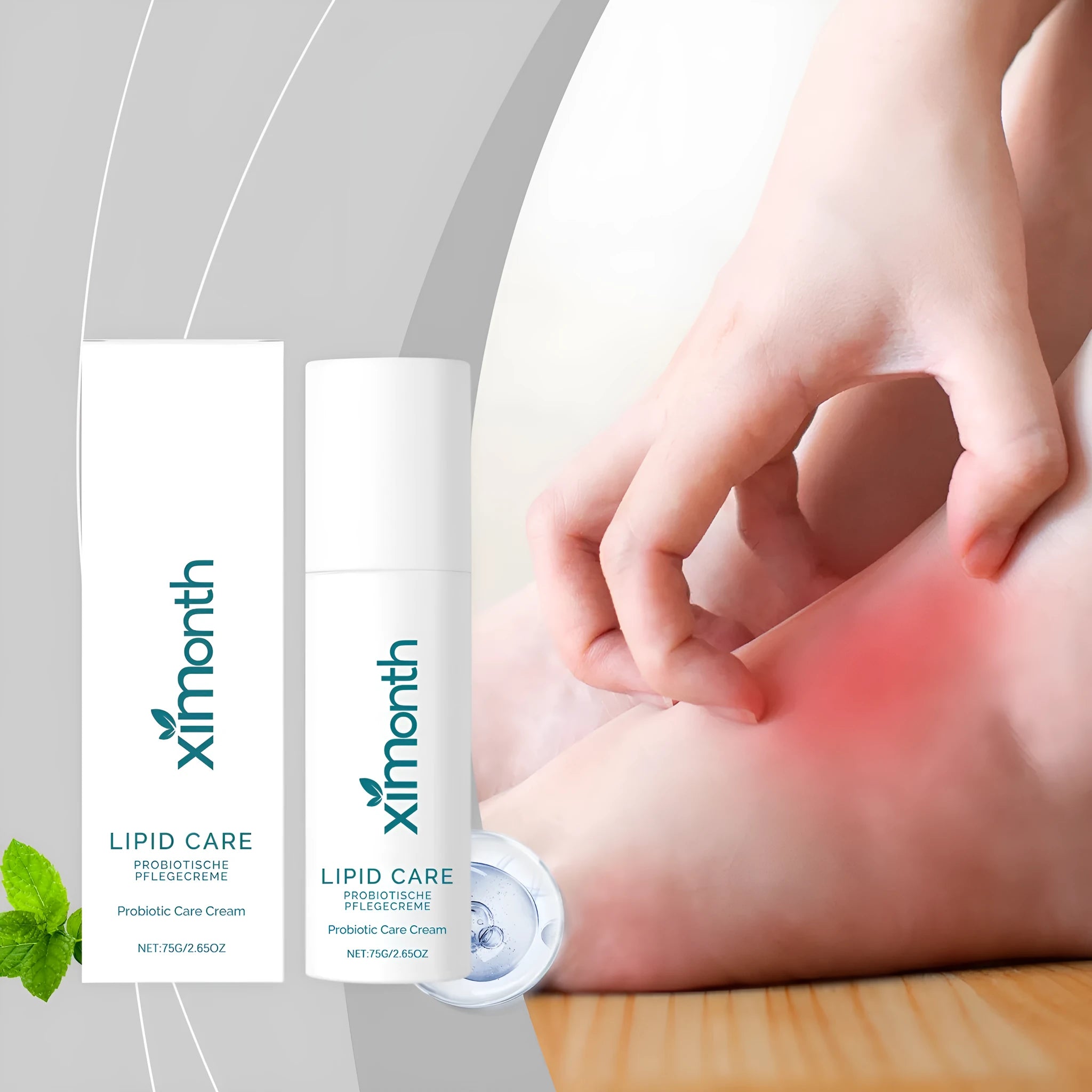 75g jar of skin neck repair cream with bifidobacterium and mint leaf ingredients