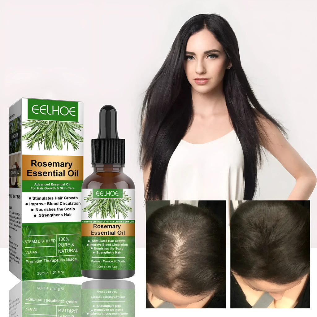 Rosemary anti-breakage nourishing hair care oil 30ml bottle with coconut oil, approximately 11.5cm tall