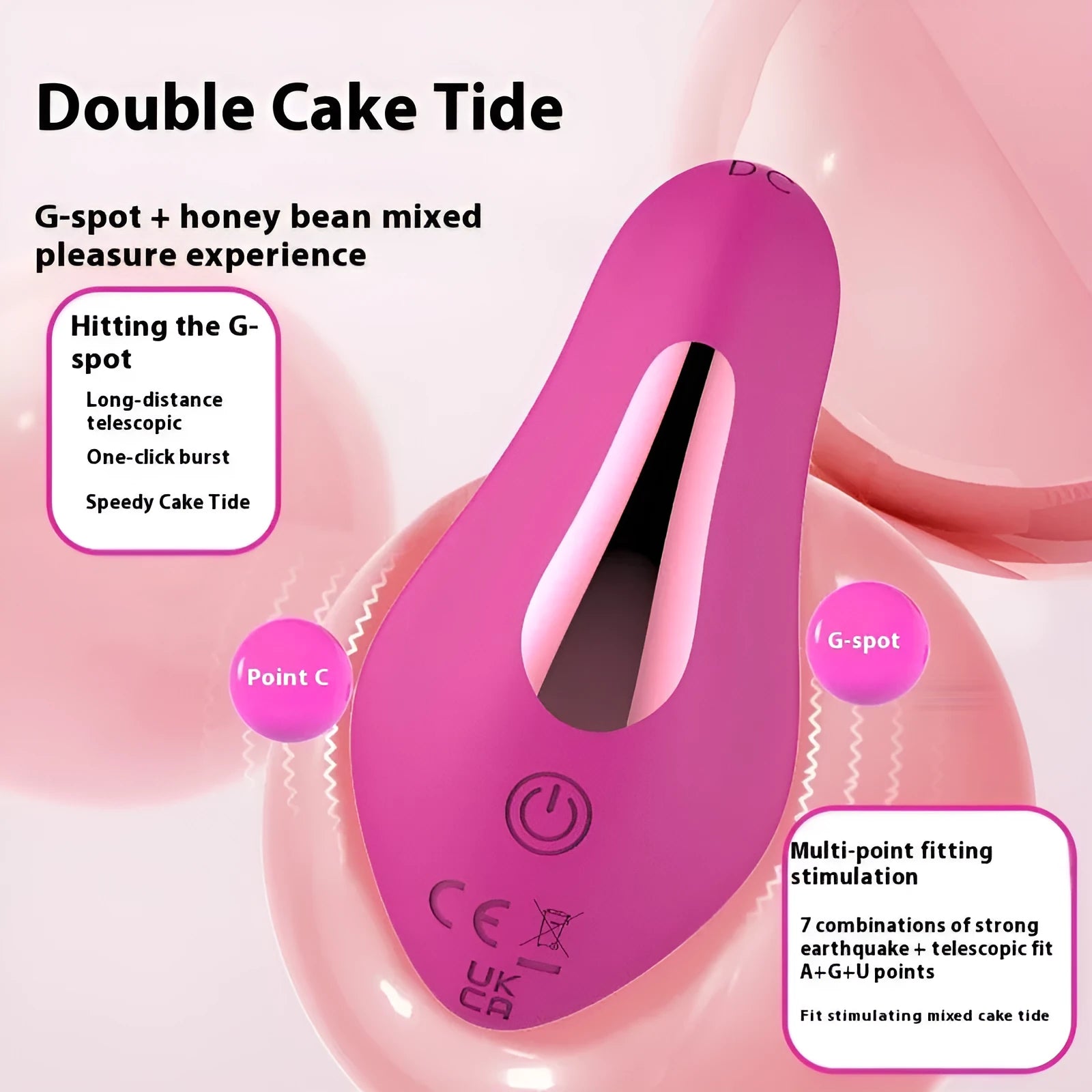 Rose red wearable female massager with smartphone app remote control for external stimulation