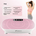 Grey and pink Power Plate fitness platform with Bluetooth connectivity and 300kg load capacity for home exercise