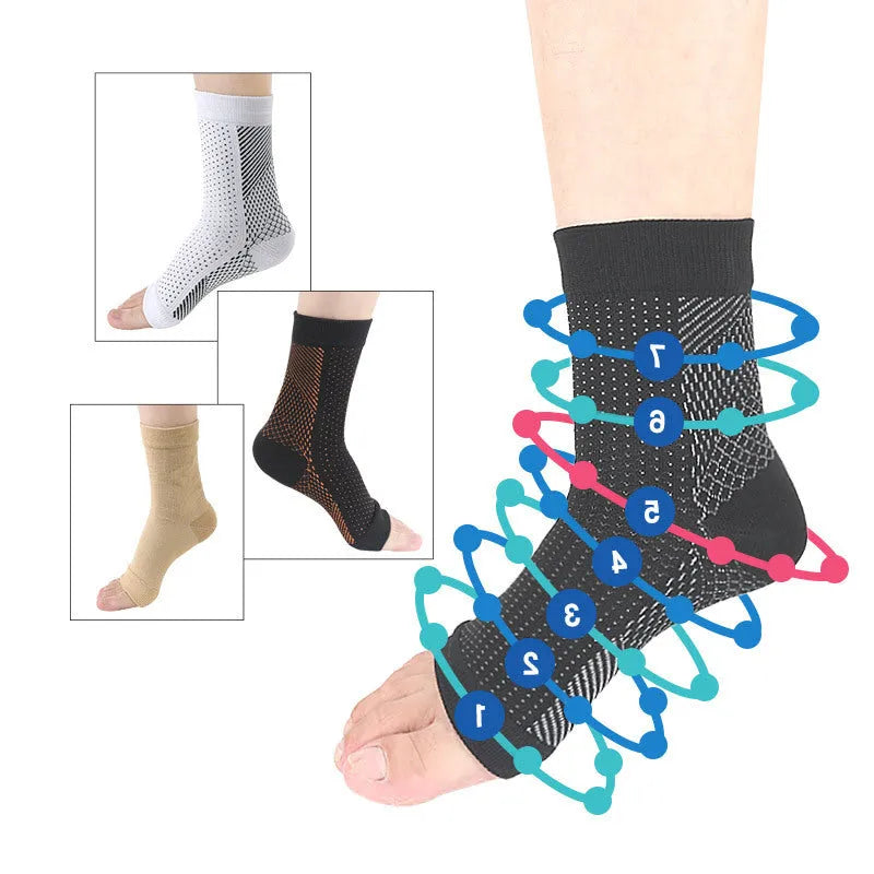 Korean-style heel invisible compression sports socks in four colours with short tube design
