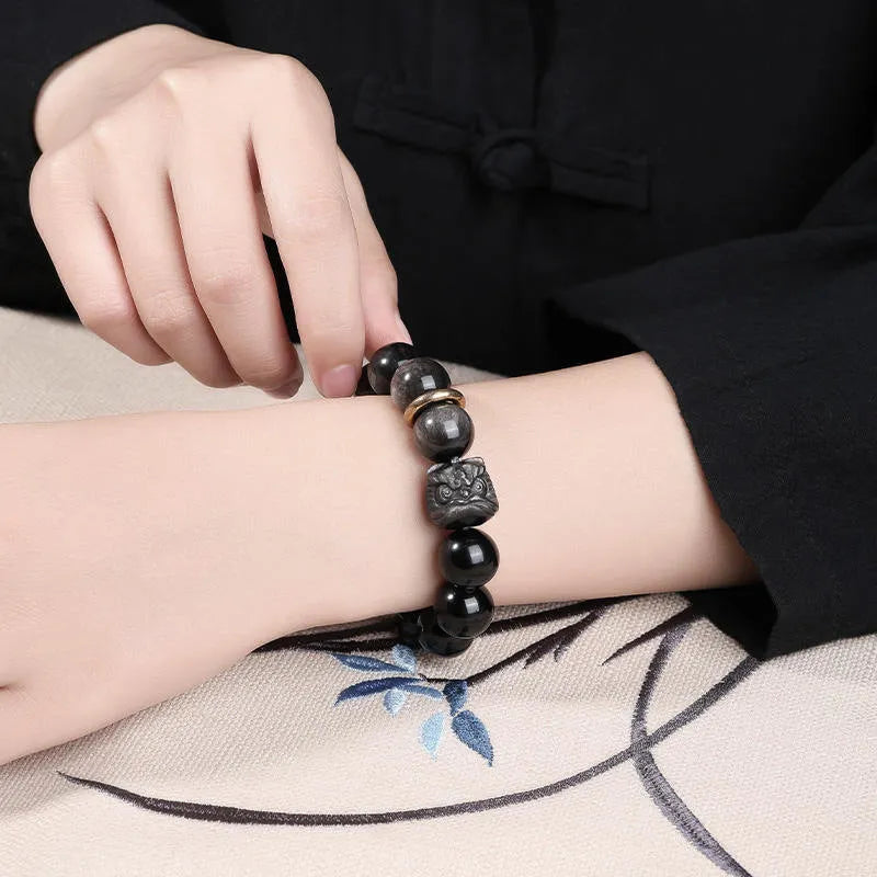 Chinese resin bracelet with S519 pattern design in colour S519 shown on wrist