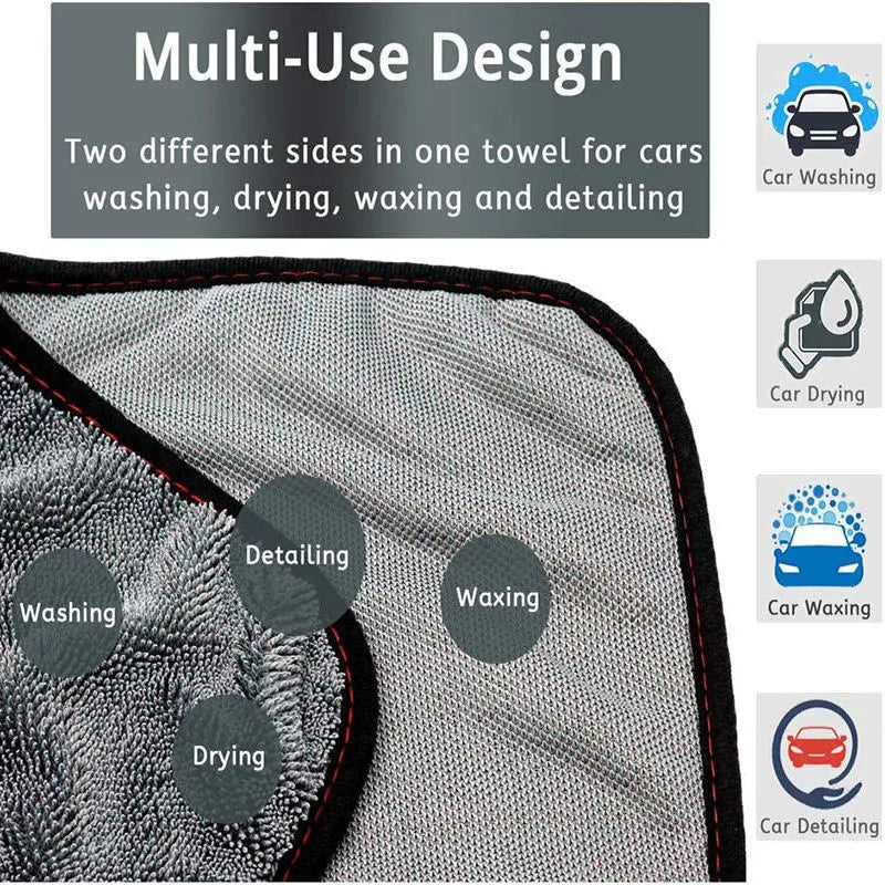 Grey 40x40cm microfiber car wash towel for drying vehicles