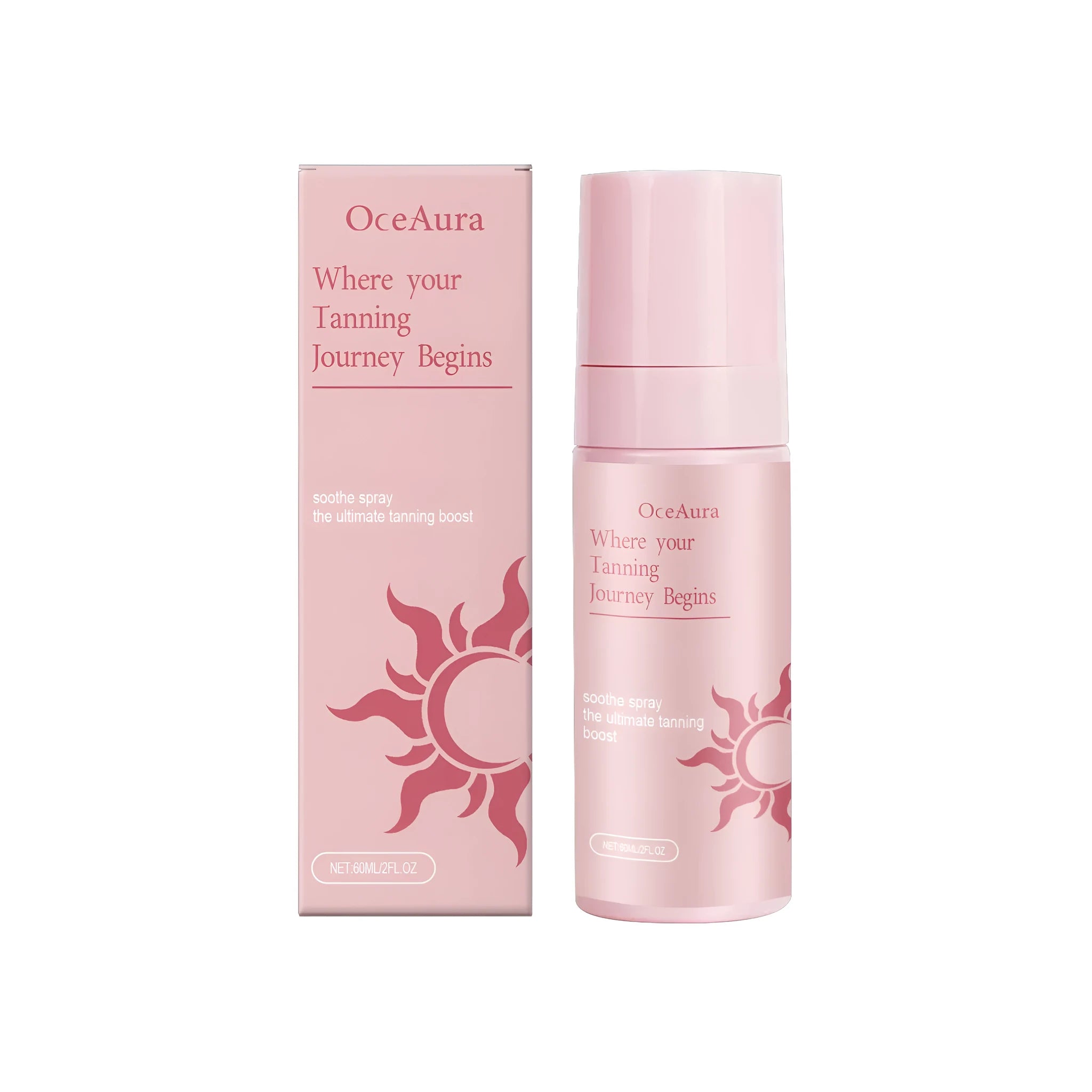 60ml sun-free tanning spray bottle with caramel colour and botanical extracts