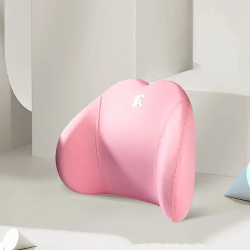 Heart-shaped memory foam car pillow set with headrest and lumbar support pillows in cotton covers