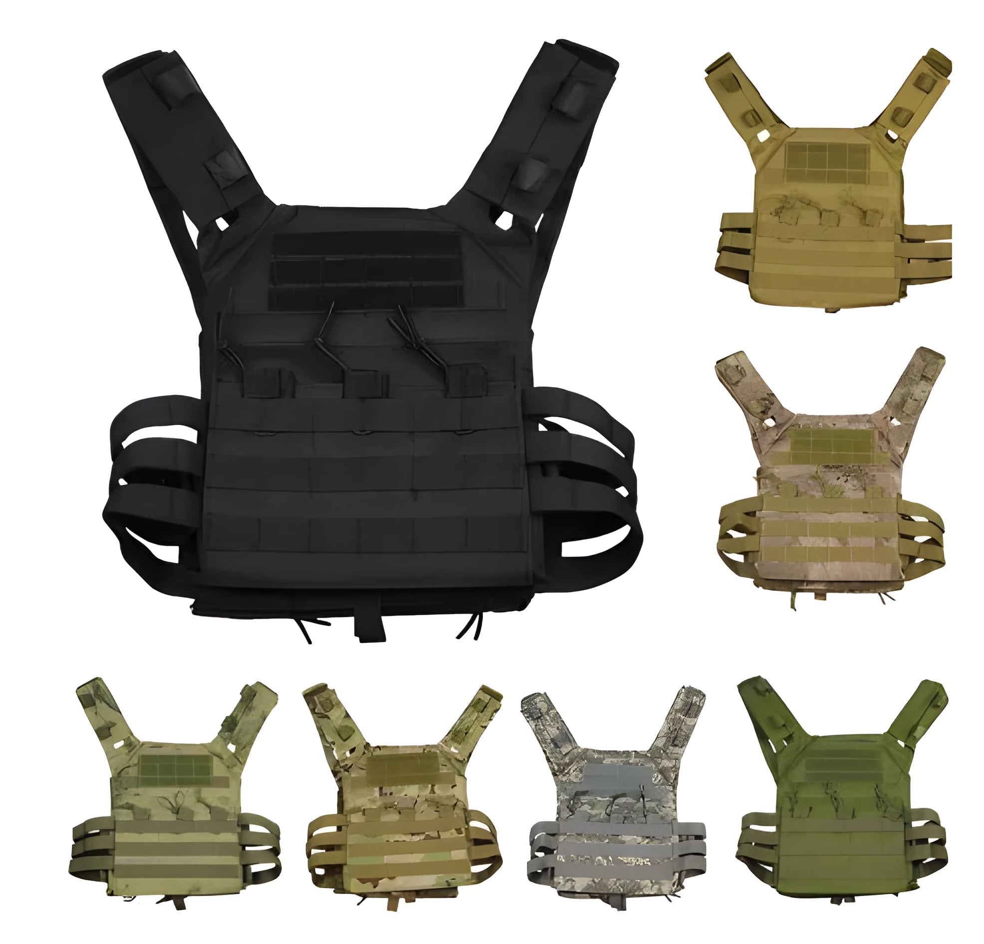 Outdoor tactical vest in ACU colour made from 800D waterproof Oxford fabric
