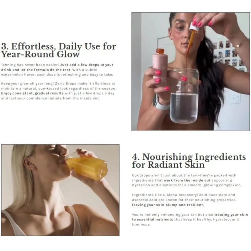60ml bottle of sun tanning drops for enhancing natural skin colour without sun exposure