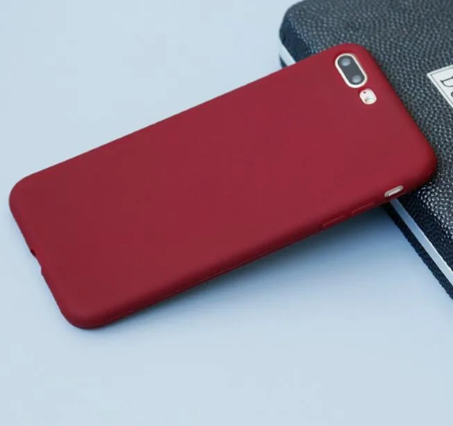 Frosted matte soft shell phone case for Apple iPhone, shown in one of nine colour options.