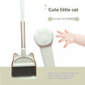 Broom and dustpan combination set with rotating brush head in plastic construction