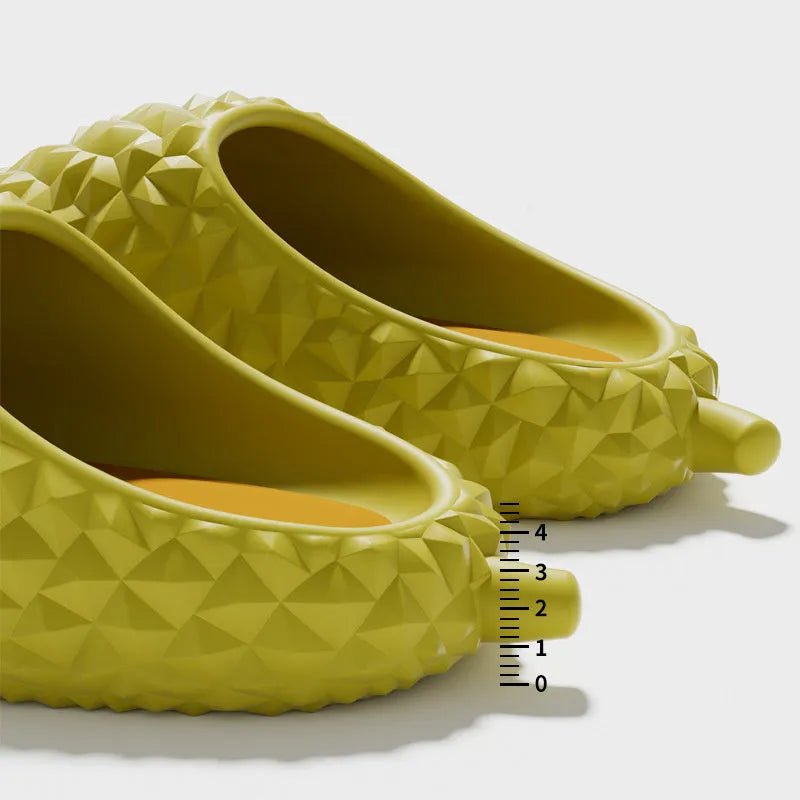 Durian slippers peep-toe EVA bathroom flip-flops in golden pillow yellow with non-slip sole