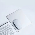 Aluminum alloy double-sided metal mouse pad in black finish with integrated wrist support
