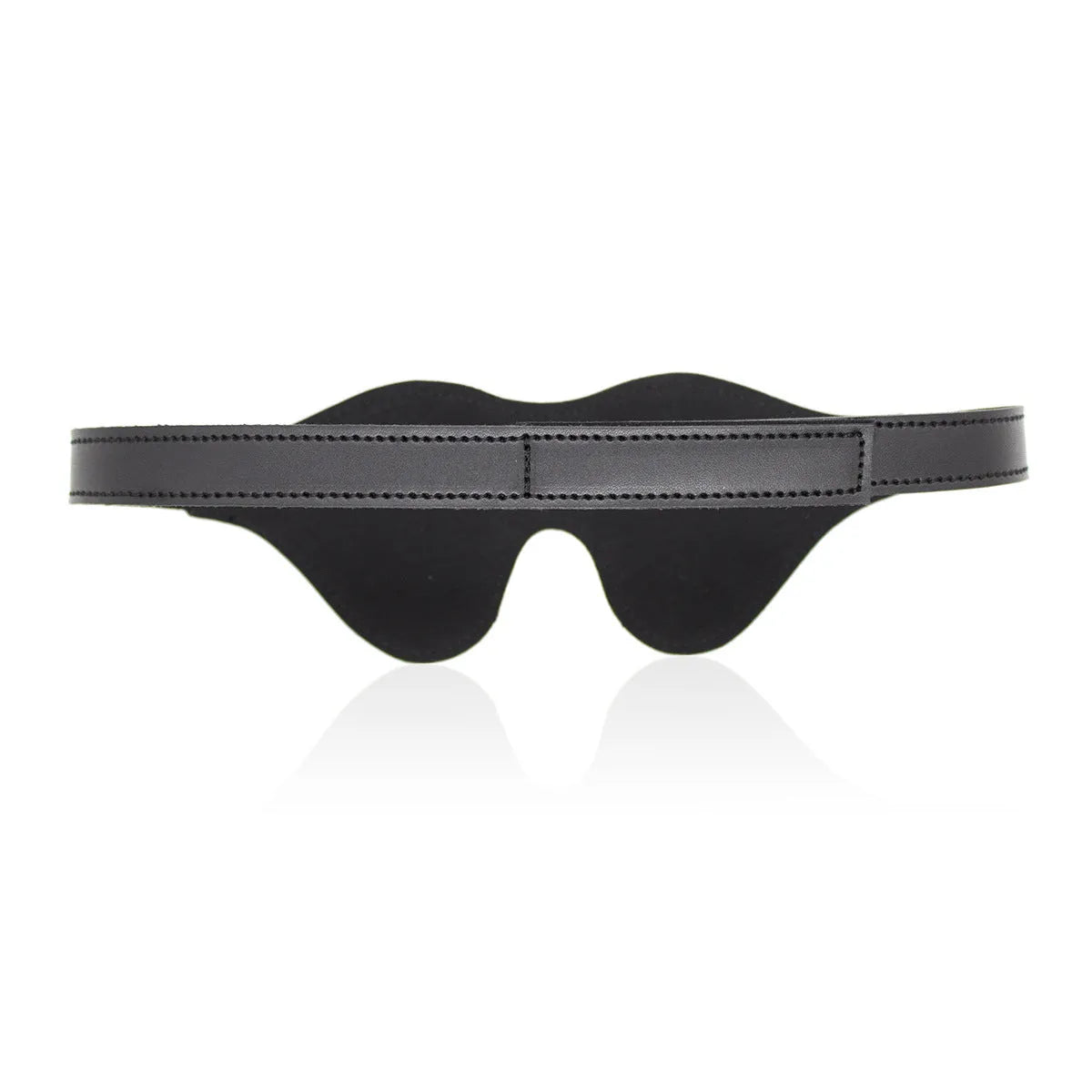 Women's leather eye mask with Velcro fastening in multiple colour options for adult couple play