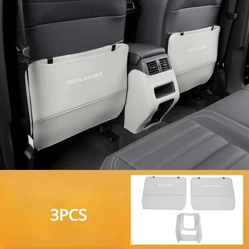 Three leather anti-kick pads for 2023 Outlander seat protection in black, grey or brown colour options