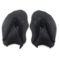 A pair of webbed swimming training hand paddles shown in blue, with size options S, M, L available.