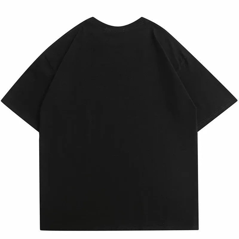 Men's loose black cotton T-shirt with Y2G vicinity printing in artistic retro Chinese style