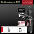 Compact lithium electric screwdriver drill in utility bag for DIY home use