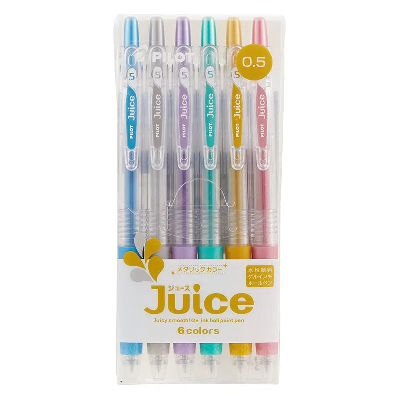 Direct Juice Baiguole 0.5mm gel pen showing metallic gold and silver colour options