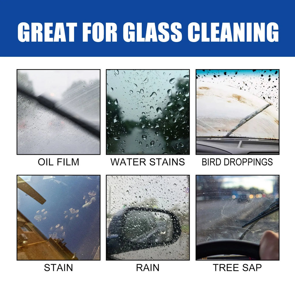 120ml car window glass cleaner bottle with sponge for removing oily films and stains