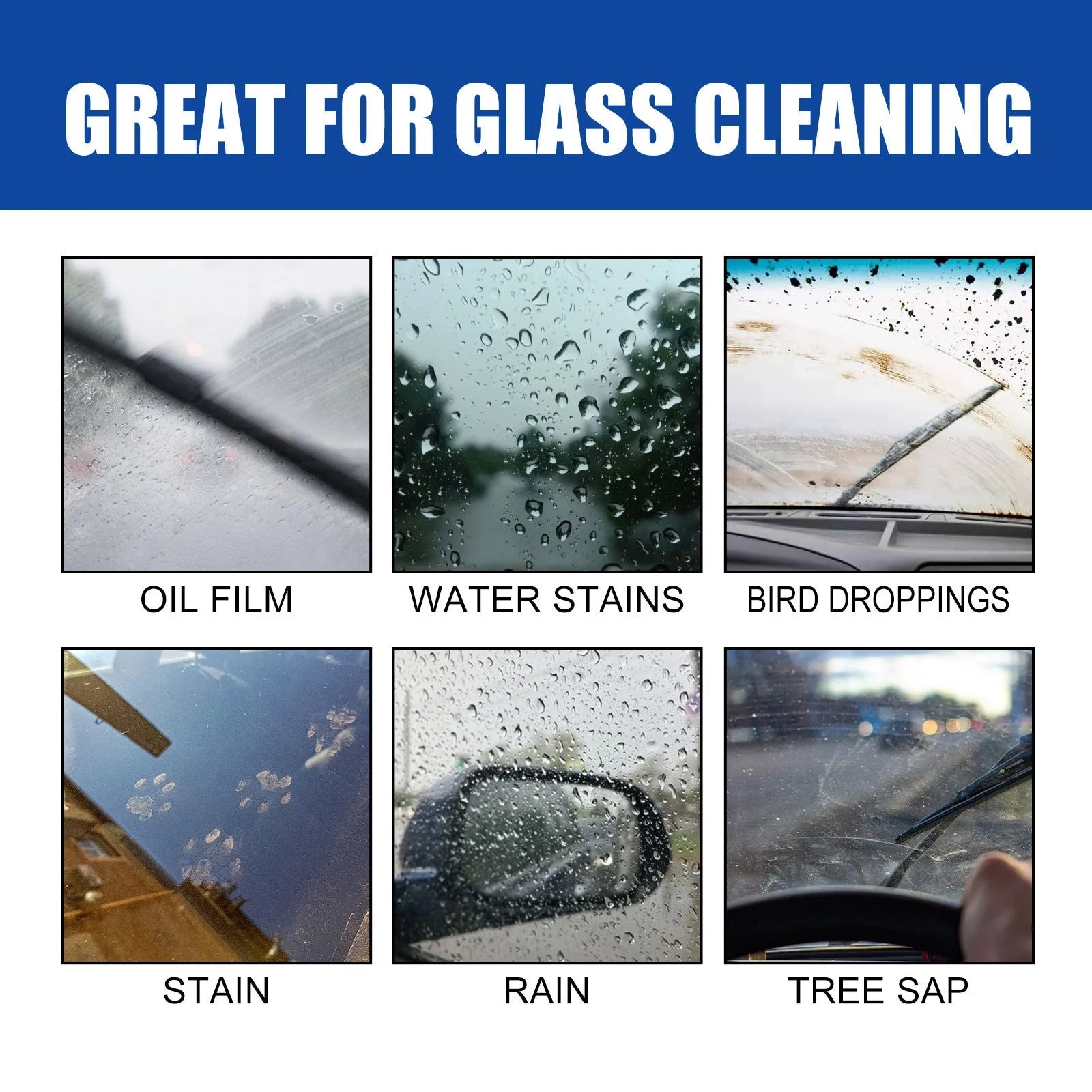 120ml car window glass cleaner bottle with sponge for removing oily films and stains
