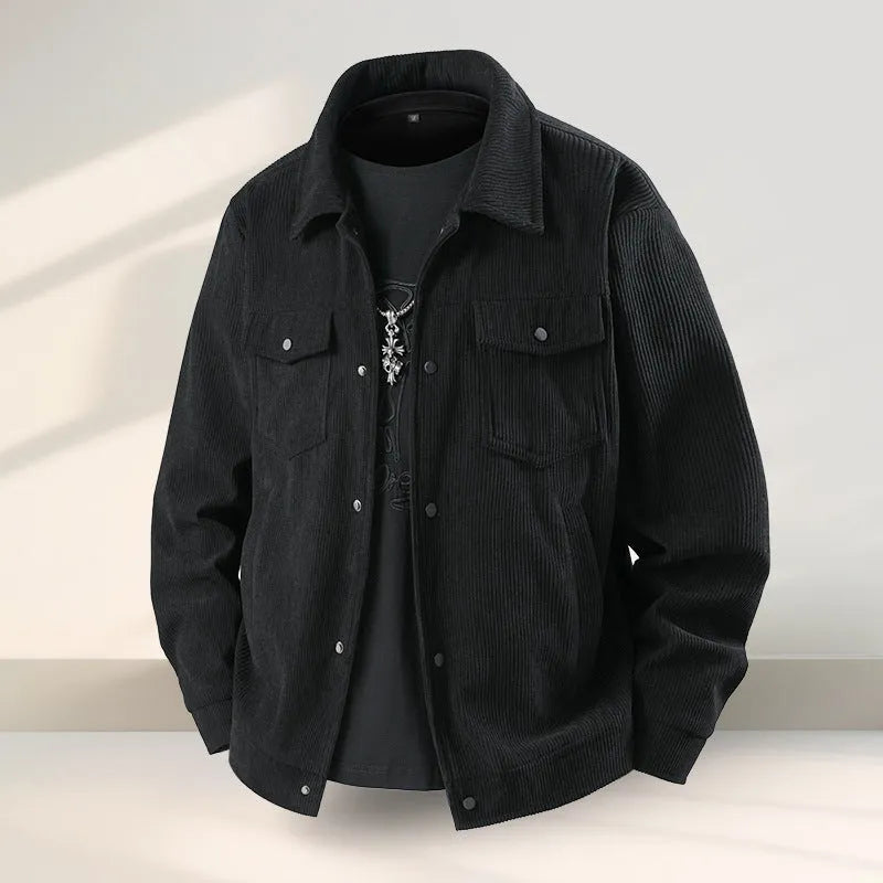 Men's slim fit Lycra coat in black with polyvinyl alcohol fibre lining and comprehensive sizing options