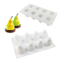 Six-cavity silicone baking mould with pineapple and pine cone fruit designs for mousse desserts