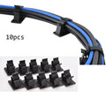 Black nylon adhesive cable clamp pack of 10 for 13mm diameter wire management.