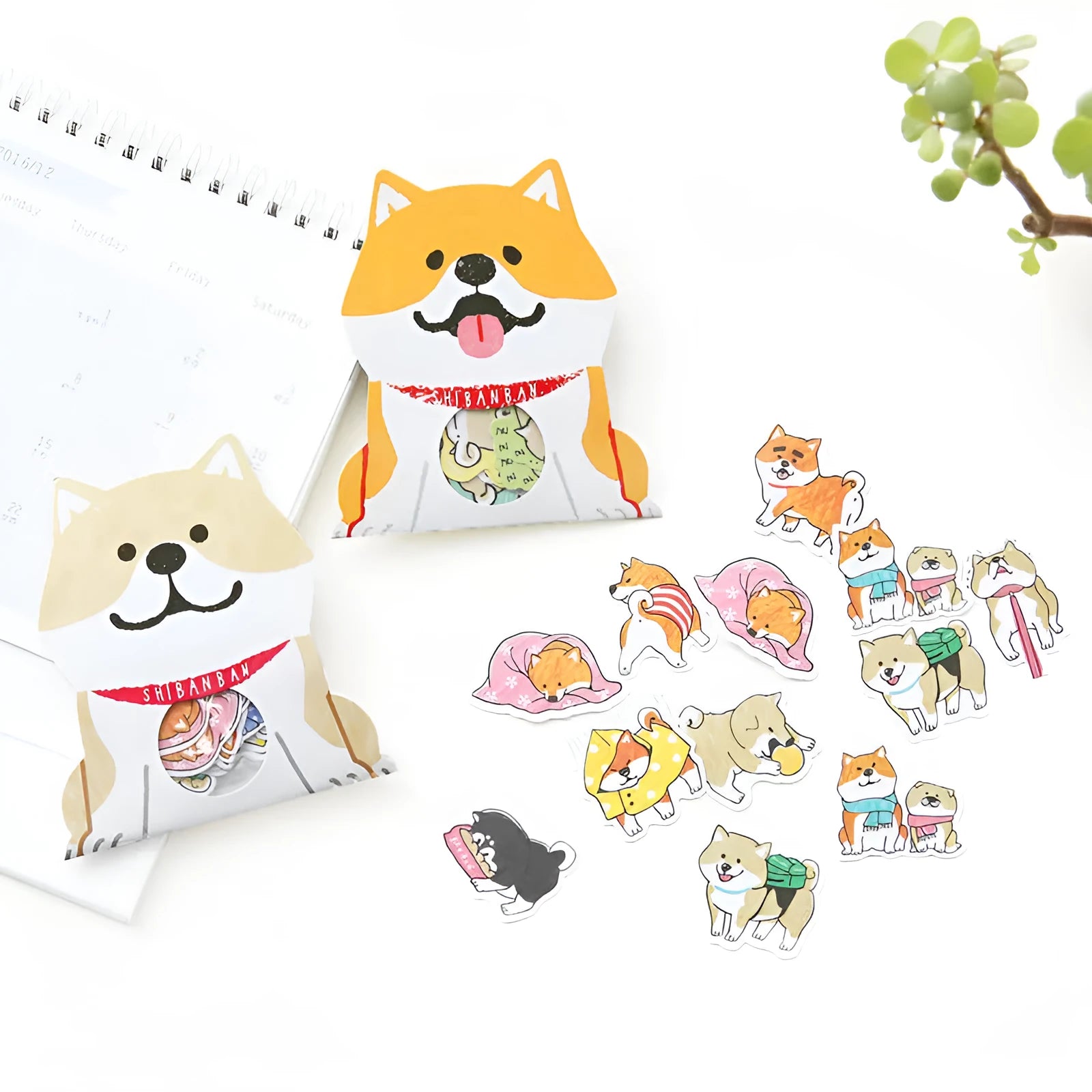 Pack of irregular shaped dog stickers in assorted colours for journal and hand account decoration.