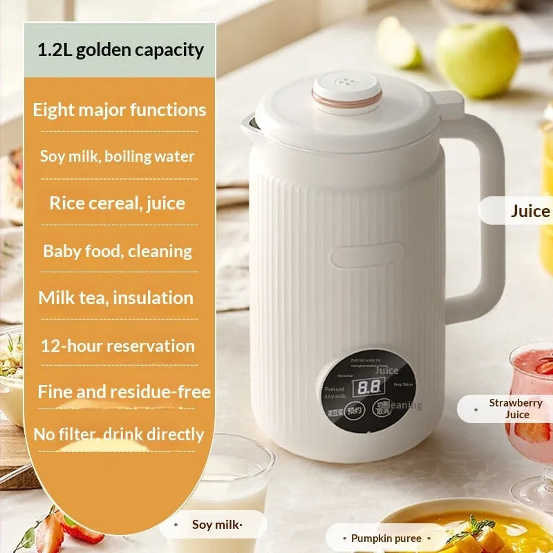 Stainless steel automatic blender 1.2L 110-220V with touch panel in Morning Dew White