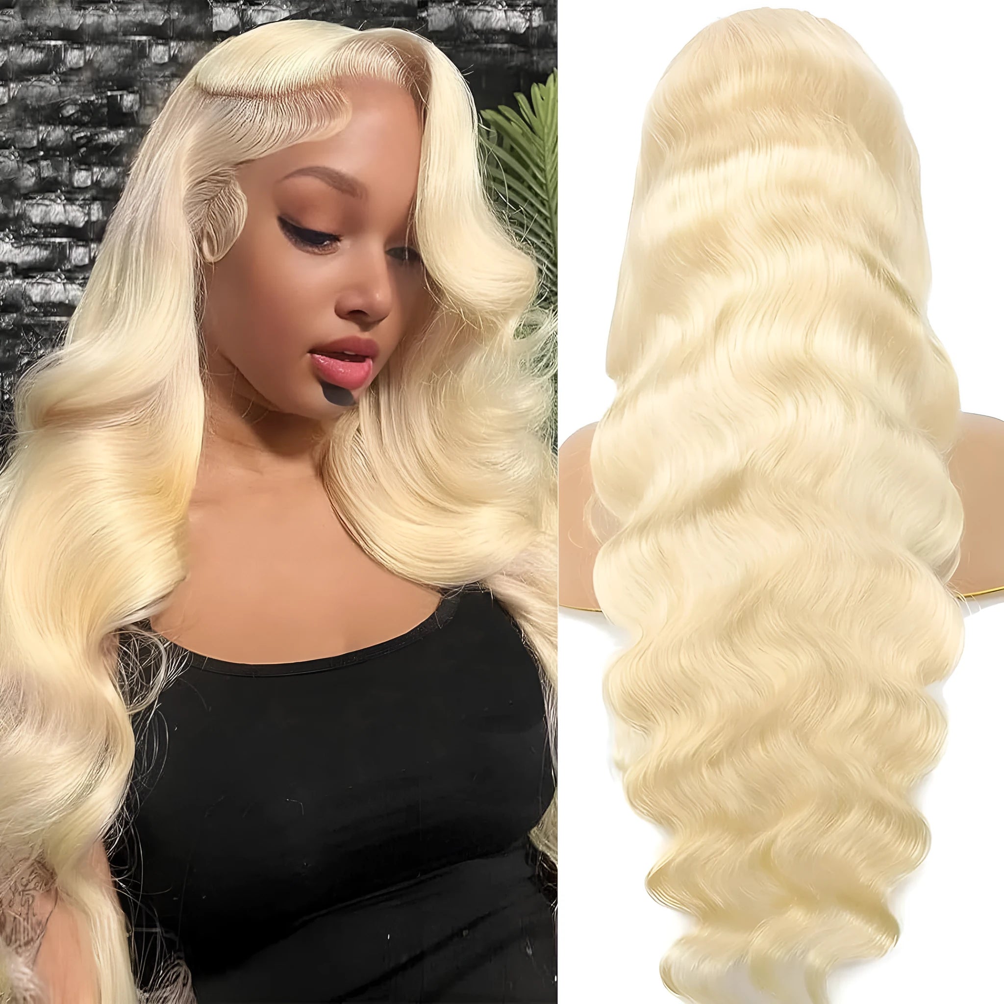 Women's front lace synthetic wig with medium long curly hair in colour M1 539 613#.