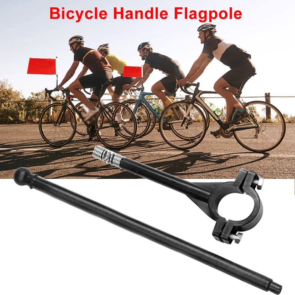 Square polyester car flag on a plastic handlebar flagpole for promotional use.