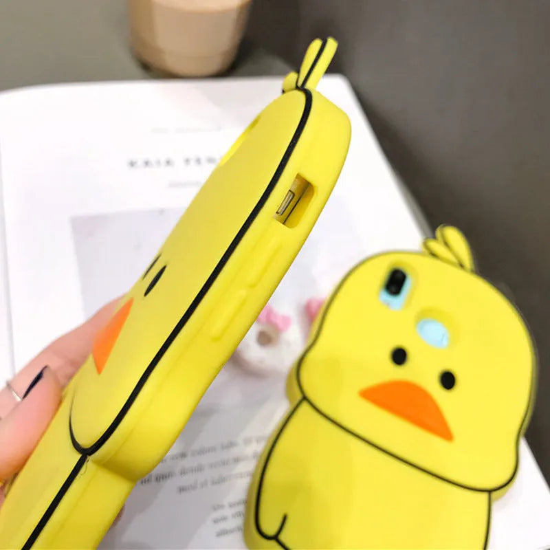 Green silicone iPhone case with cartoon animal design showing back cover style for drop protection