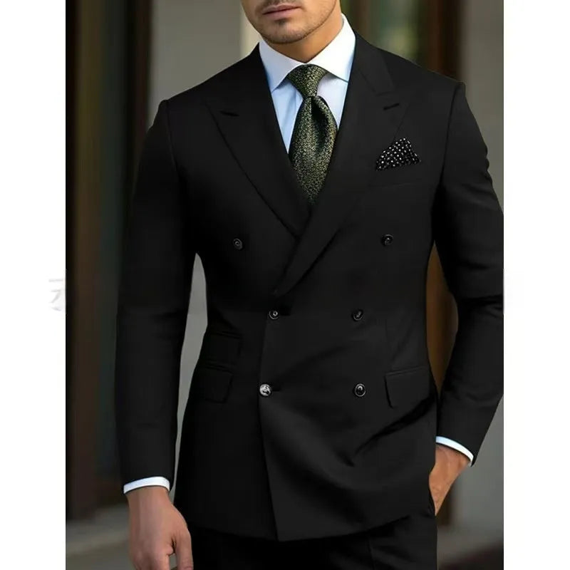 Men's regular fit two-piece suit in a light business style, shown in a choice of colours.