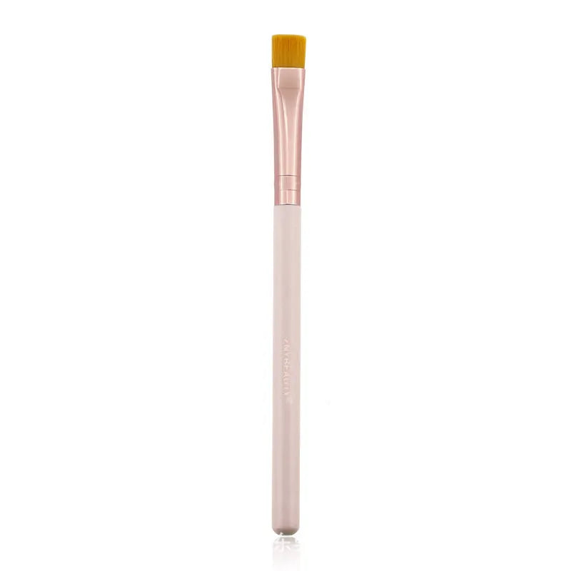 26-piece pink makeup brush set with wooden handles in PU storage case