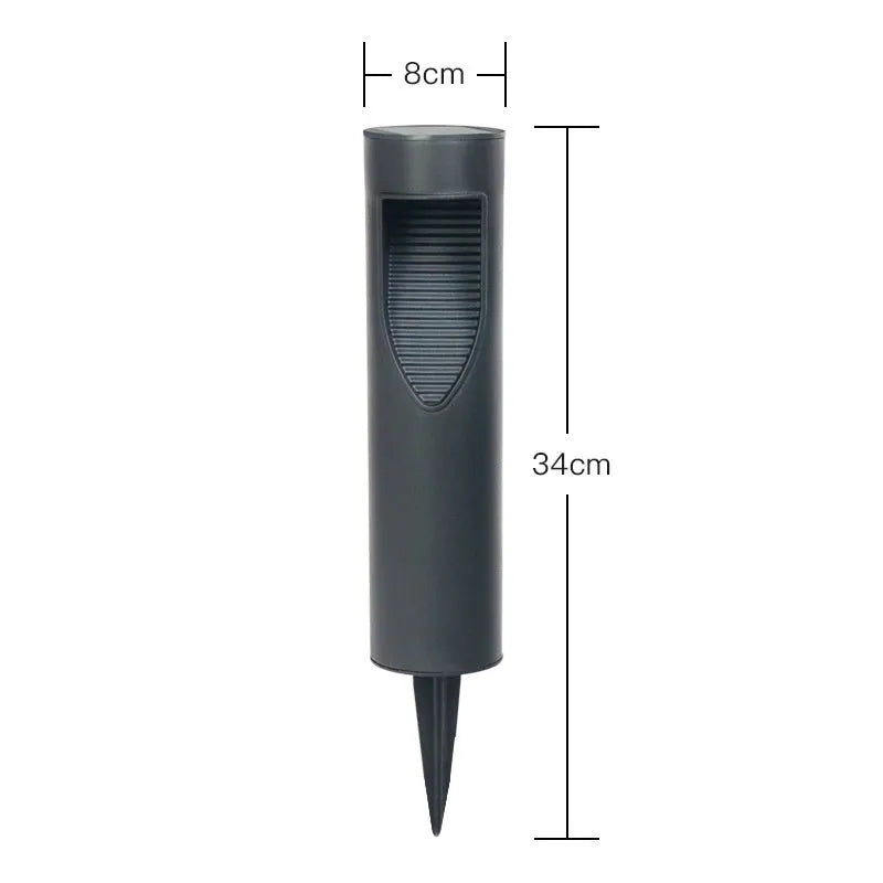 Black geometric abstract art solar garden light with stainless steel and plastic construction
