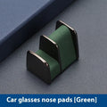 Zinc alloy and leather car dashboard glasses clip organiser in green, black, grey, or red