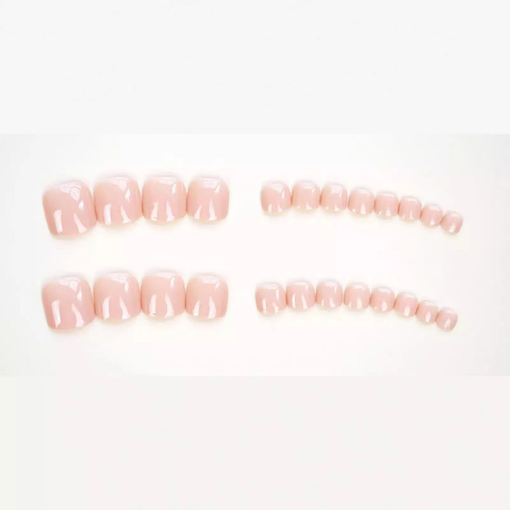 Skin colour toe nail stickers with adhesive glue in plastic wearable ins style