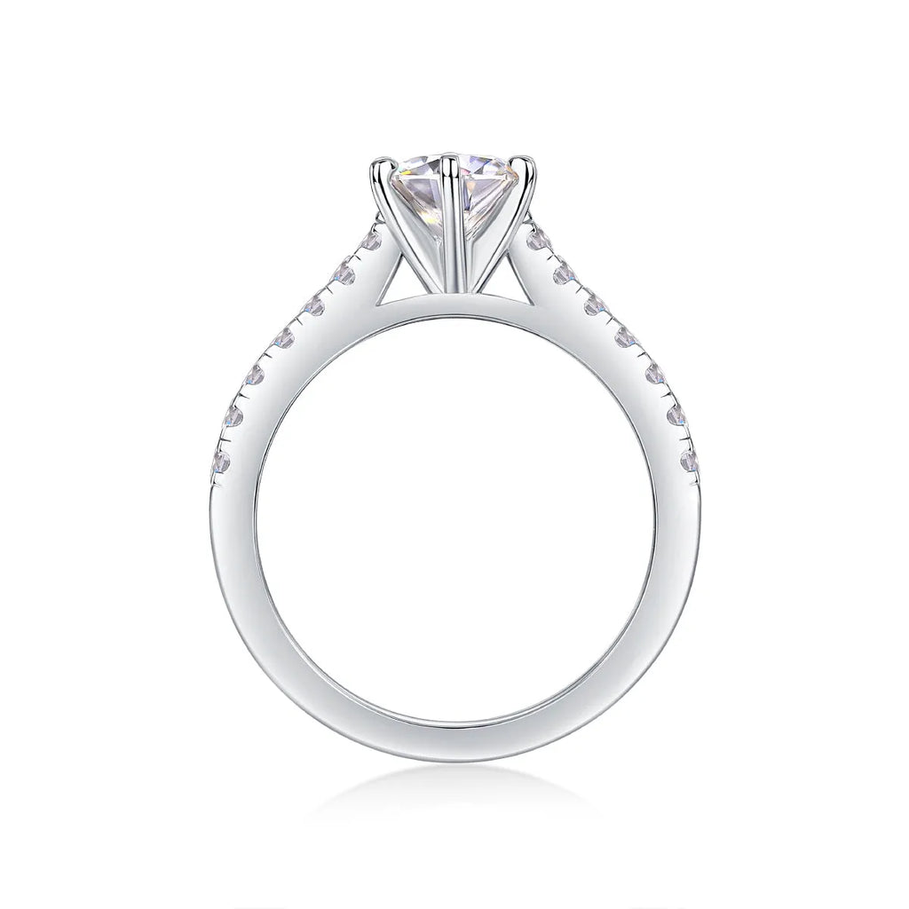 1-carat moissanite wedding ring set, S925 silver platinum plated, gift box, ring sizes 5-9