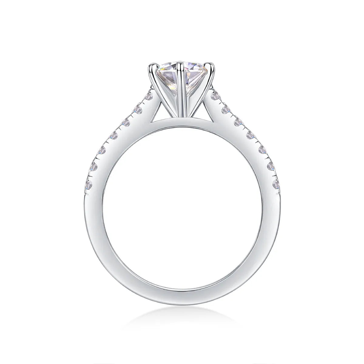 1-carat moissanite wedding ring set, S925 silver platinum plated, gift box, ring sizes 5-9