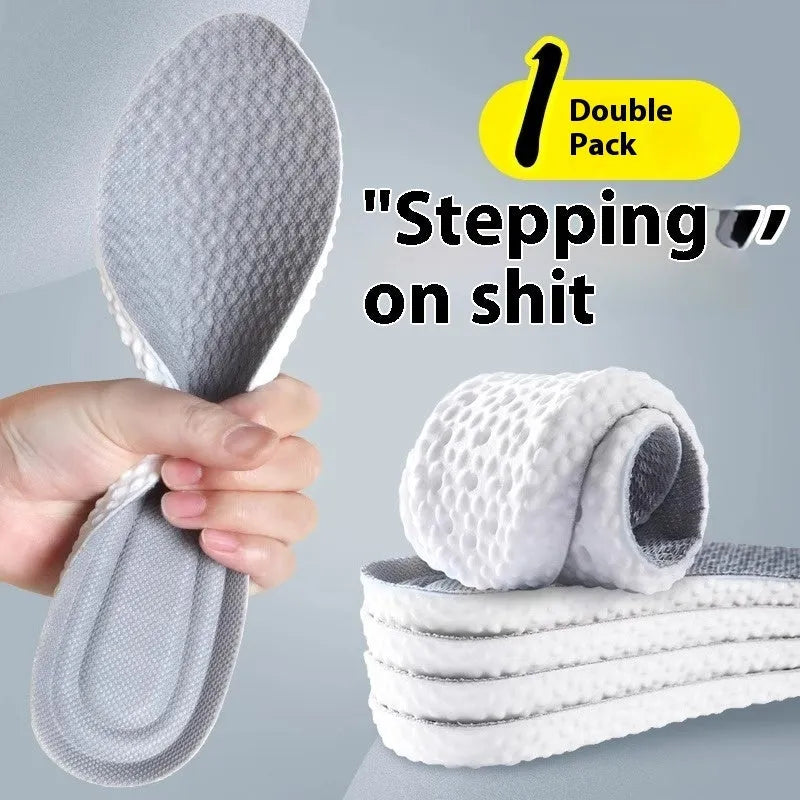 Breathable PU sports insoles in grey, black or orange colours with trimmable design for size customisation