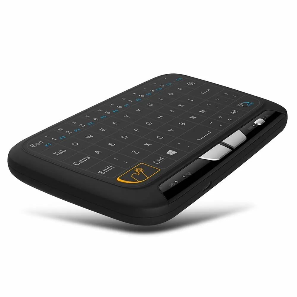 Mini H18 wireless keyboard with 5.3-inch touchpad and 2.4GHz dongle, black finish