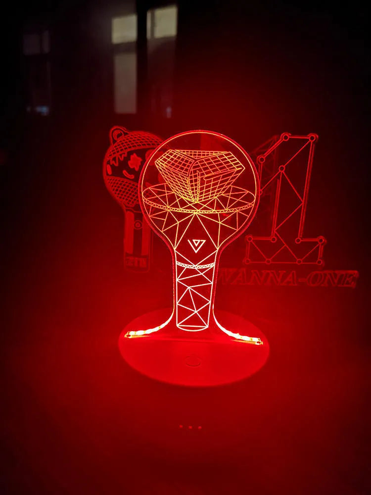 Transparent acrylic BTS Tower Gem display stand measuring 18cm tall