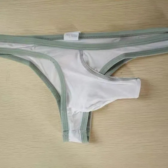 Men's ice silk underwear briefs with elephant nose front pouch design in multiple colours.
