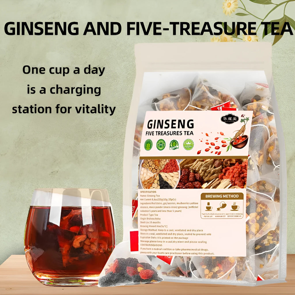 Ginseng Wubao Tea bag pack with 20 individual 5g tea bags