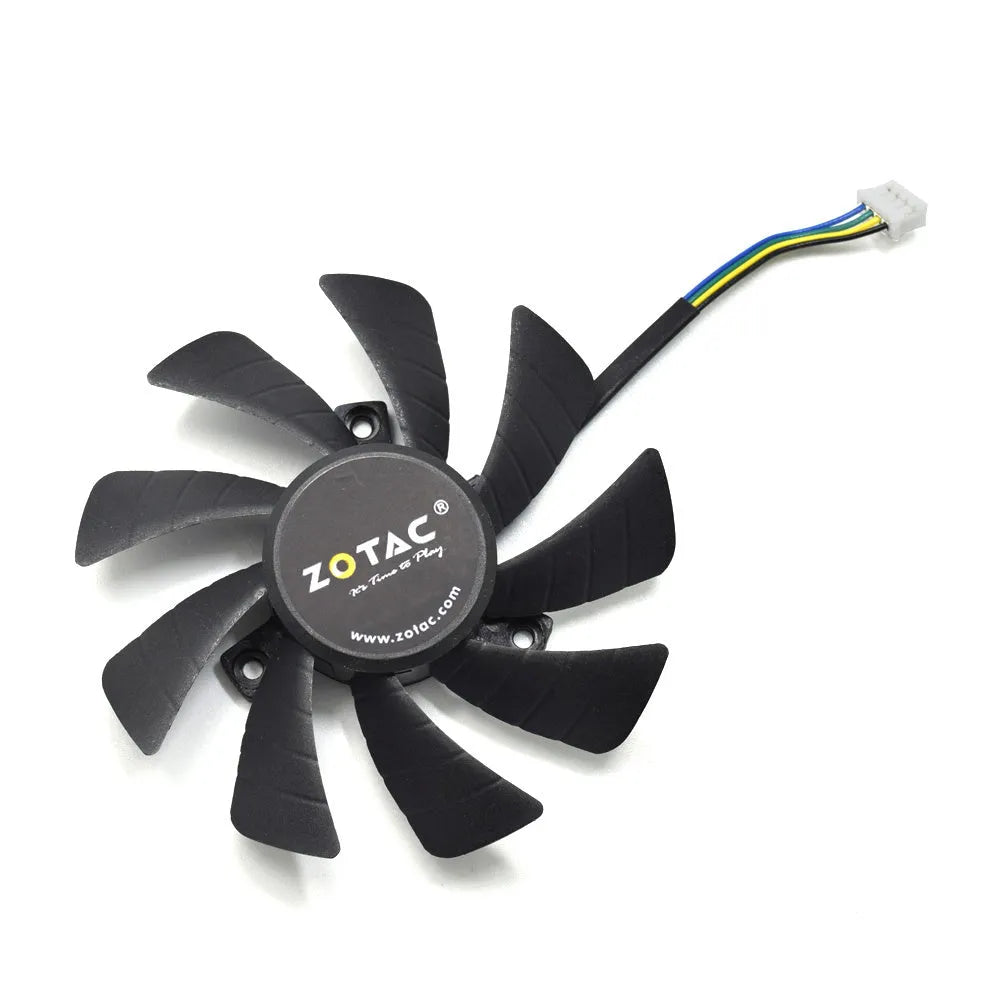 Black 85mm square computer cooling fan with four-pin power connector