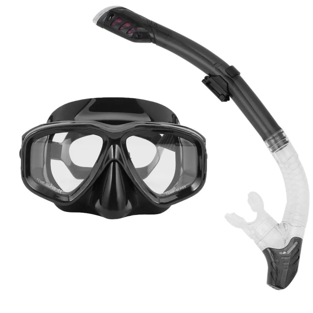 Diving goggles with PC frame and transparent glass lens in multiple colour options