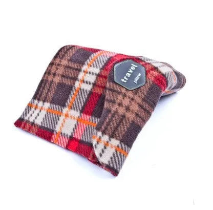 U-shaped convex neck support pillow and scarf in black, grey, navy, or red colours.